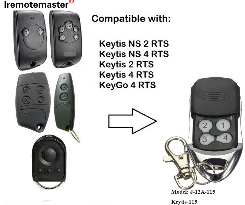 Keytis NS 2 RTS Keytis NS 4 RTS garázskapu távirányítóhoz 433.42MHz