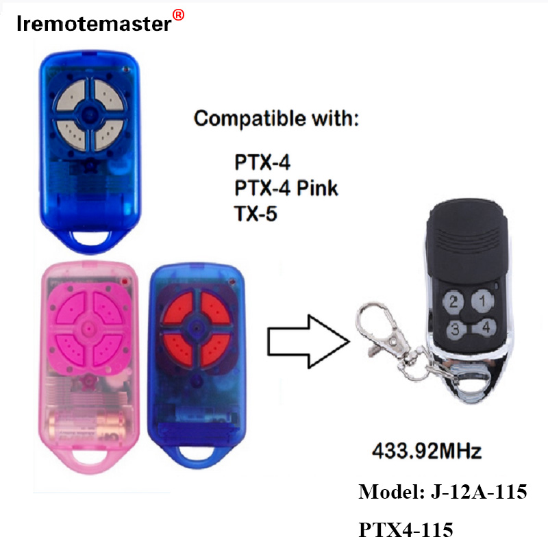 PTX4 433,92 MHz-es Gate Garage Door távirányító gördülőkódhoz