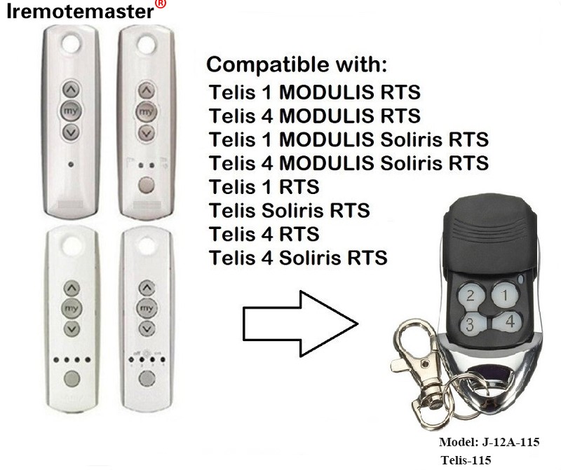 Telis 1 RTS telefonhoz Telis Soliris RTS 4 RTS garázskapu távirányító 433.42MHz